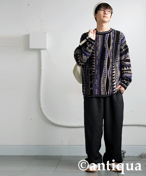antiqua(アンティカ)の「ツイード柄ワイドパンツ(その他パンツ・レディース・ブラック/グレー・LARGE/MEDIUM)」の22枚目の写真