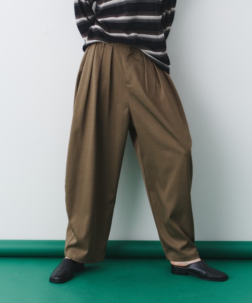セール】ツイルタックボリュームコクーンパンツ（スラックス