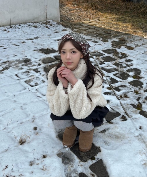 Vini（ヴィニ）の「【Y2K】ストリートビーニー風バンダナ（バンダナ/スカーフ・レディース・ブラウン/ブラック/ブラウン系その他/ベージュ・FREE）」の21枚目の写真