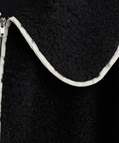 natural couture（ナチュラルクチュール）の「【WEB限定】ビッグ衿ループブークレショート丈コート（その他アウター・レディース・ブラック/オフホワイト/ベージュ・FREE）」の13枚目の写真