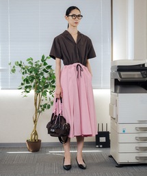NON TOKYO ジャージワンピース ブルー NON TOKYO｜ジャージハイネックティアードワンピース