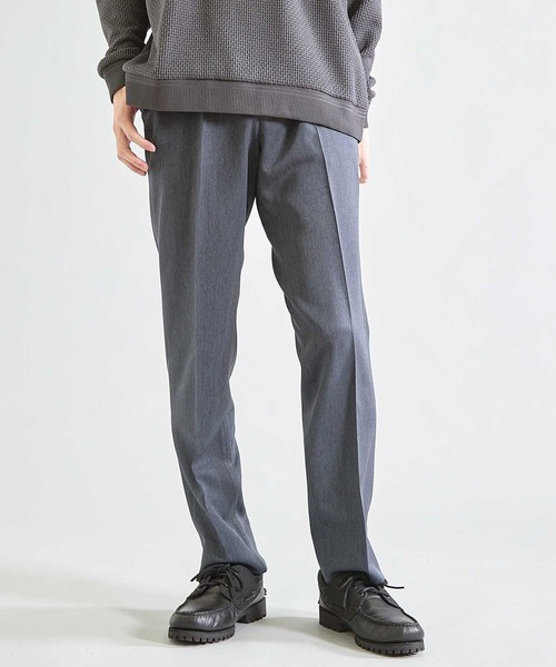 UNION STATION（ユニオンステーション）の「【吸水速乾】ウールライク スリムフィットイージーパンツ（スラックス・メンズ・ブラック/グレー/モカ・S/M/L/LL）」の2枚目の写真