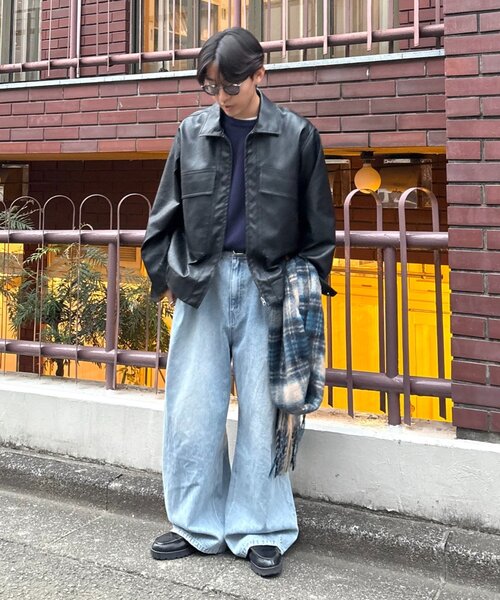 CIAOPANIC TYPY(チャオパニックティピー)の「【ユニセックス】3WAY襟ボア取り外し可能/合皮/レザージップアップブルゾン(ライダースジャケット・メンズ・ブラック/カーキ・MEDIUM/LARGE)」の10枚目の写真