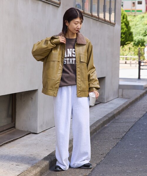 CIAOPANIC TYPY(チャオパニックティピー)の「【ユニセックス】3WAY襟ボア取り外し可能/合皮/レザージップアップブルゾン(ライダースジャケット・メンズ・ブラック/カーキ・MEDIUM/LARGE)」の16枚目の写真