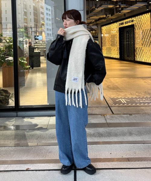 セール】【ユニセックス】3WAY襟ボア取り外し可能/合皮/レザージップ