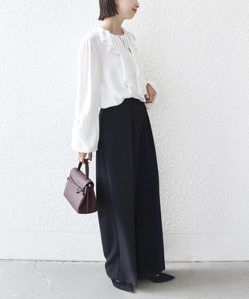 SHIPS別注】troisiemeCHACO: 〈手洗い可能〉ラッフル フリル ブラウス