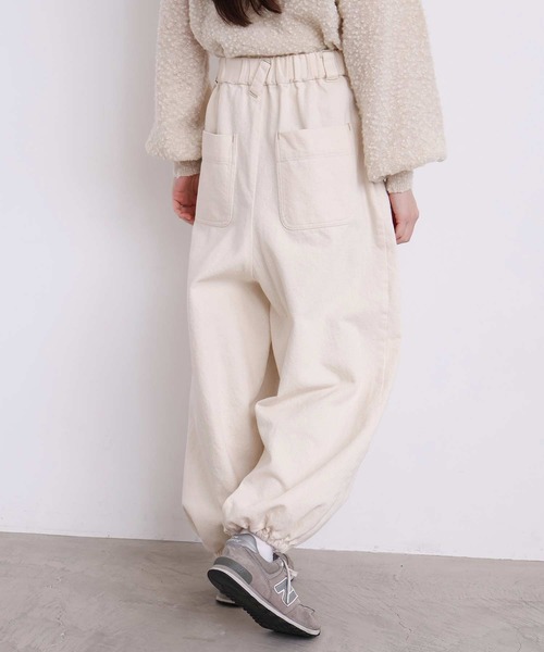 l'atelier du savon（アトリエドサボン）の「_たゆたゆデニムパンツ（デニムパンツ・レディース・オフホワイト/ブラック・FREE）」の12枚目の写真