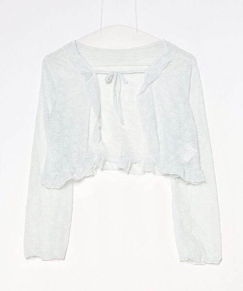 LA POMME petit(ラポミ・プチ)の「Frill lace Cardigan(シャツ/ブラウス・レディース・ブルー・FREE)」の1枚目の写真