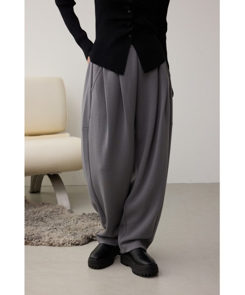 AZUL by moussy（アズールバイマウジー）の「バレルカットパンツ　春服　秋服　冬服　ダンボール素材（スラックス・レディース・ブラック/チャコールグレー・SMALL/MEDIUM）」の3枚目の写真