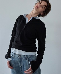 ヘンリーネックシアーロングスリーブティー / HenleyNeck Sheer Long Sleeve TEE