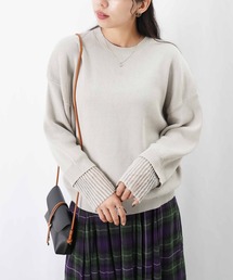 ニット/セーター（グレー/灰色系・ストライプ柄）ファッション