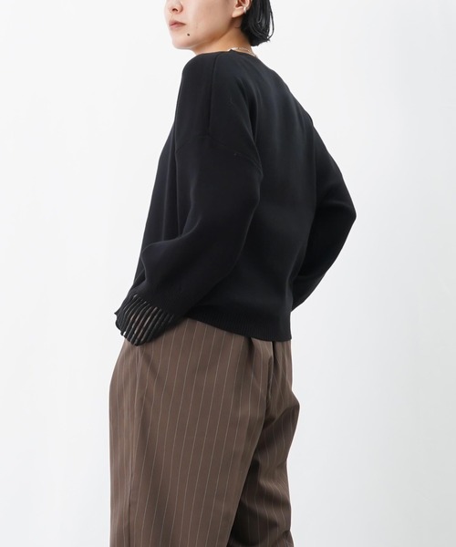 LUCA/LADY LUCK LUCA(ルカ/レディラックルカ)の「LC/LLL レイヤードニットプルオーバー(ニット/セーター・レディース・ブラック/ライトグレー/グリーン・FREE)」の16枚目の写真