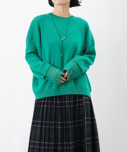 LUCA/LADY LUCK LUCA(ルカ/レディラックルカ)の「LC/LLL レイヤードニットプルオーバー(ニット/セーター・レディース・ブラック/ライトグレー/グリーン・FREE)」の18枚目の写真