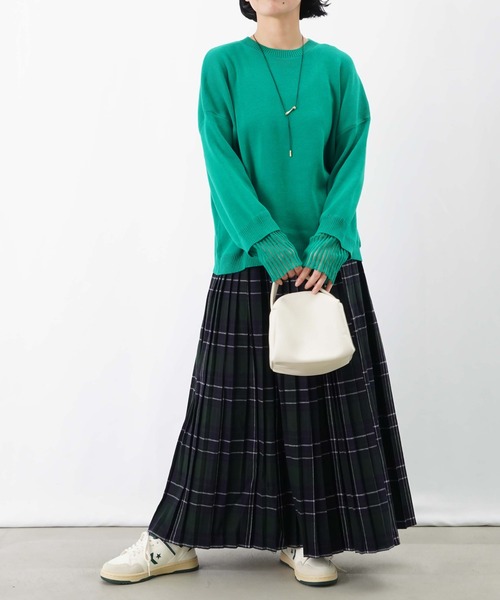 LUCA/LADY LUCK LUCA(ルカ/レディラックルカ)の「LC/LLL レイヤードニットプルオーバー(ニット/セーター・レディース・ブラック/ライトグレー/グリーン・FREE)」の22枚目の写真