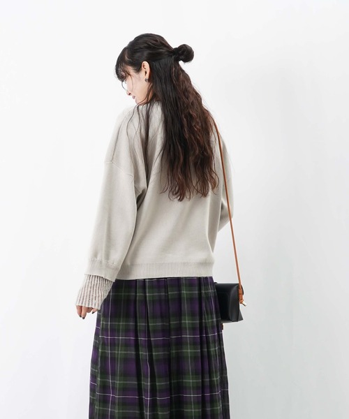 LUCA/LADY LUCK LUCA(ルカ/レディラックルカ)の「LC/LLL レイヤードニットプルオーバー(ニット/セーター・レディース・ブラック/ライトグレー/グリーン・FREE)」の10枚目の写真