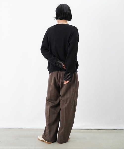 LUCA/LADY LUCK LUCA(ルカ/レディラックルカ)の「LC/LLL レイヤードニットプルオーバー(ニット/セーター・レディース・ブラック/ライトグレー/グリーン・FREE)」の15枚目の写真