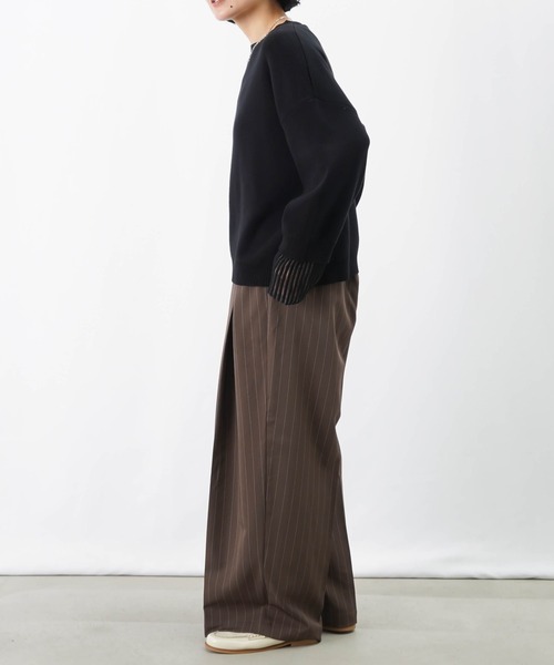 LUCA/LADY LUCK LUCA(ルカ/レディラックルカ)の「LC/LLL レイヤードニットプルオーバー(ニット/セーター・レディース・ブラック/ライトグレー/グリーン・FREE)」の14枚目の写真