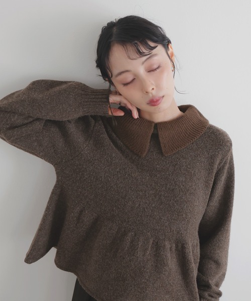 LIAN（リアン）の「ペプラムポロニットプルオーバー（ニット/セーター