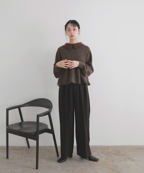 LIAN（リアン）の「ペプラムポロニットプルオーバー（ニット/セーター・レディース・アイボリー/チャコールグレー/ブラウン・FREE）」の15枚目の写真