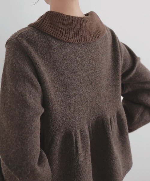 LIAN（リアン）の「ペプラムポロニットプルオーバー（ニット/セーター・レディース・アイボリー/チャコールグレー/ブラウン・FREE）」の17枚目の写真