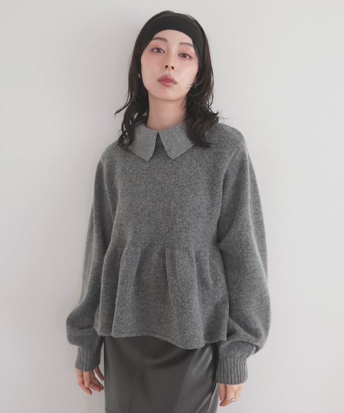 LIAN（リアン）の「ペプラムポロニットプルオーバー（ニット/セーター
