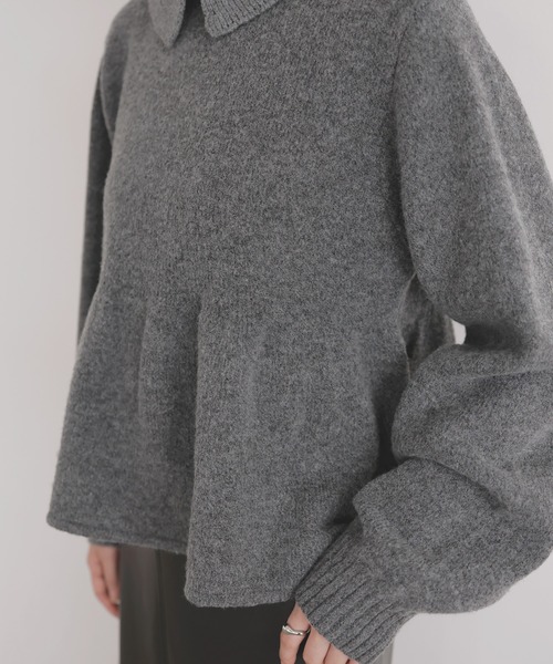 LIAN（リアン）の「ペプラムポロニットプルオーバー（ニット/セーター