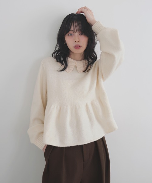 LIAN（リアン）の「ペプラムポロニットプルオーバー（ニット/セーター