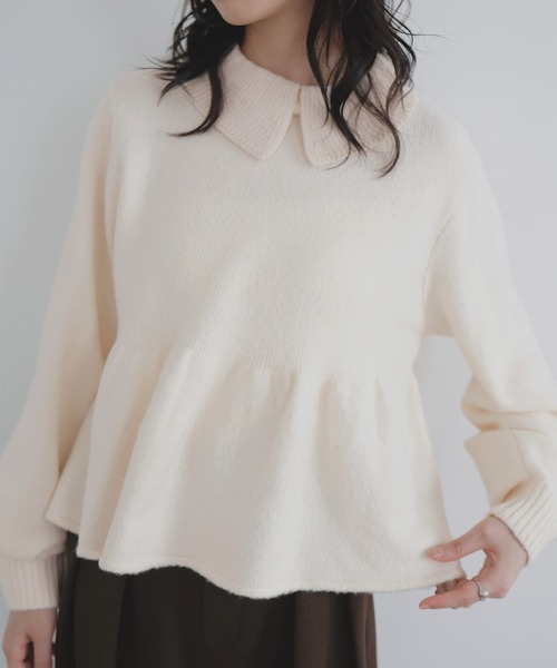 LIAN（リアン）の「ペプラムポロニットプルオーバー（ニット/セーター・レディース・アイボリー/チャコールグレー/ブラウン・FREE）」の22枚目の写真