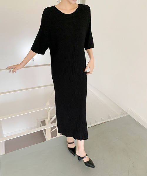 aimoha(アイモハ)の「リブニットロングワンピース (SS)(ワンピース・レディース・ブラック/ライトベージュ/ダークベージュ・FREE)」の14枚目の写真