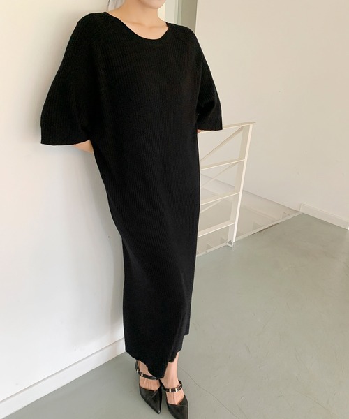aimoha(アイモハ)の「リブニットロングワンピース (SS)(ワンピース・レディース・ブラック/ライトベージュ/ダークベージュ・FREE)」の15枚目の写真