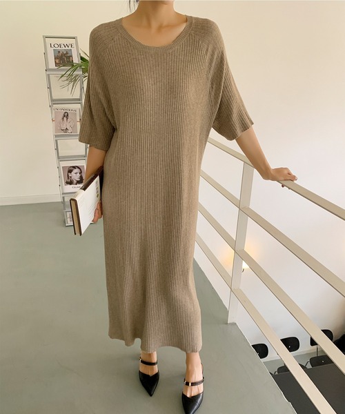 aimoha(アイモハ)の「リブニットロングワンピース (SS)(ワンピース・レディース・ブラック/ライトベージュ/ダークベージュ・FREE)」の16枚目の写真