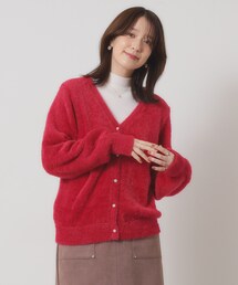 【手洗い可】フェザーヤーンVカーディガン
