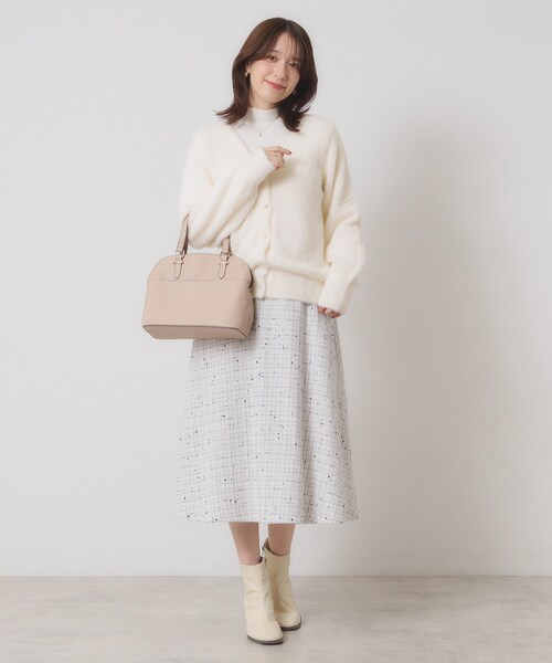 ITS'DEMO（イッツデモ）の「【手洗い可】フェザーヤーンVカーディガン（カーディガン/ボレロ・レディース・チャコールグレー/ピンク/ピンク系/オフホワイト・00）」の7枚目の写真