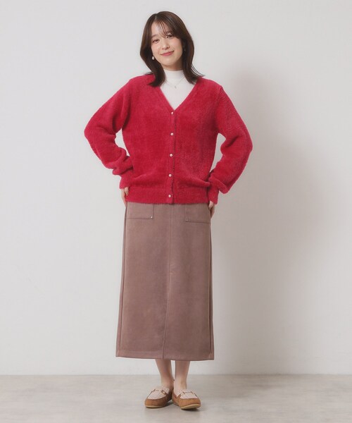 ITS'DEMO（イッツデモ）の「【手洗い可】フェザーヤーンVカーディガン（カーディガン/ボレロ・レディース・チャコールグレー/ピンク/ピンク系/オフホワイト・00）」の19枚目の写真