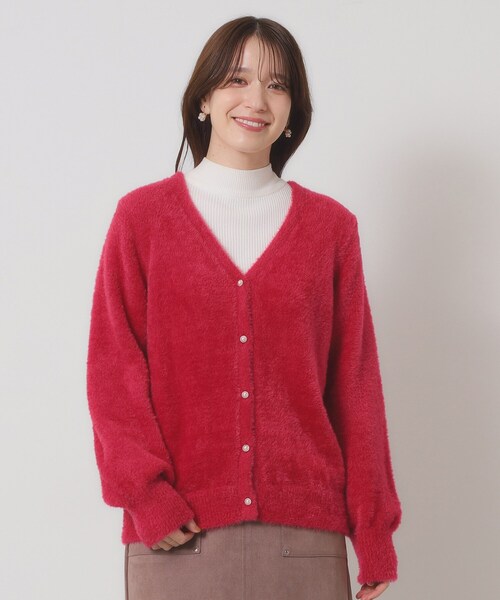 ITS'DEMO（イッツデモ）の「【手洗い可】フェザーヤーンVカーディガン（カーディガン/ボレロ・レディース・チャコールグレー/ピンク/ピンク系/オフホワイト・00）」の21枚目の写真