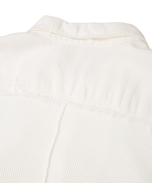 CURRENTAGE（カレンテージ）の「Patchwork Jersey Shirt（MENS）（Tシャツ/カットソー・メンズ・ブラック/ホワイト・FREE）」の10枚目の写真