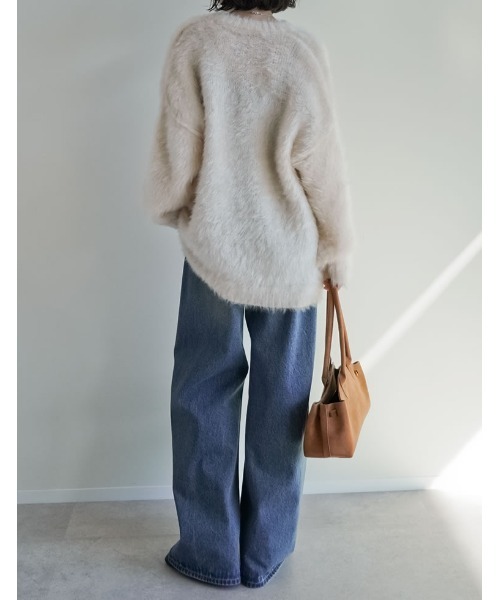 Re:EDIT（リエディ）の「[2025AW COLLECTION]ネコヤーンVネックニットプルオーバー（ニット/セーター・レディース・グレイッシュベージュ/アイボリー/グレー・FREE）」の16枚目の写真