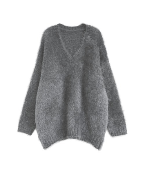 Re:EDIT（リエディ）の「[2025AW COLLECTION]ネコヤーンVネックニットプルオーバー（ニット/セーター・レディース・グレイッシュベージュ/アイボリー/グレー・FREE）」の19枚目の写真