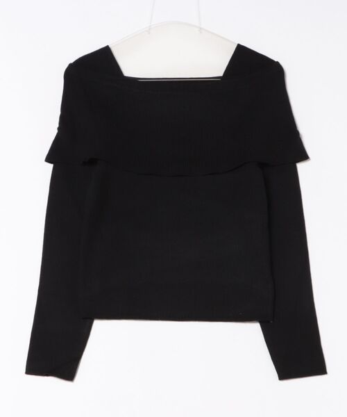 STYLEBLOCK(スタイルブロック)の「オフショルニットトップス(ニット/セーター・レディース・オフホワイト/ブラック/ブラウン/ボルドー・FREE)」の3枚目の写真