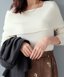オフショルニットトップス