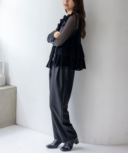 VitaFelice（ヴィータフェリーチェ）の「ベロアフリルティアードベスト（ベスト・レディース・ブラック/ボルドー/ブラウン・FREE）」の15枚目の写真