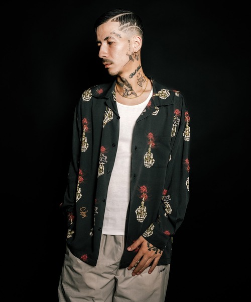 Subciety（サブサエティ）の「Spider lily aloha shirt（シャツ/ブラウス・メンズ・ブラック/スカイブルー/イエロー・SMALL/MEDIUM/LARGE/X-LARGE）」の10枚目の写真