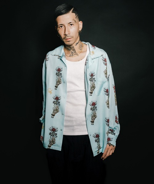 Subciety（サブサエティ）の「Spider lily aloha shirt（シャツ/ブラウス・メンズ・ブラック/スカイブルー/イエロー・SMALL/MEDIUM/LARGE/X-LARGE）」の14枚目の写真