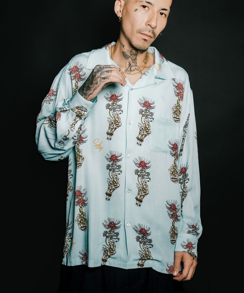 Subciety（サブサエティ）の「Spider lily aloha shirt（シャツ/ブラウス・メンズ・ブラック/スカイブルー/イエロー・SMALL/MEDIUM/LARGE/X-LARGE）」の15枚目の写真