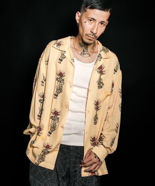 Subciety（サブサエティ）の「Spider lily aloha shirt（シャツ/ブラウス・メンズ・ブラック/スカイブルー/イエロー・SMALL/MEDIUM/LARGE/X-LARGE）」の5枚目の写真
