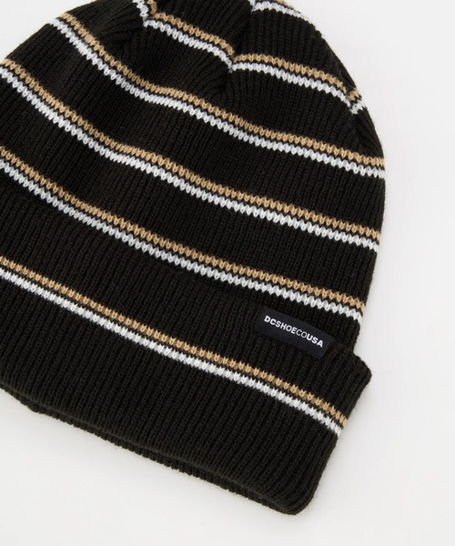 DC SHOES(ディーシーシューズ)の「25 RETRO BORDER BEAN/DCボーダーニットキャップ・ビーニー(ニットキャップ/ビーニー・メンズ・ブラック系その他/ライトベージュ/ブラック×グレー・FREE)」の2枚目の写真