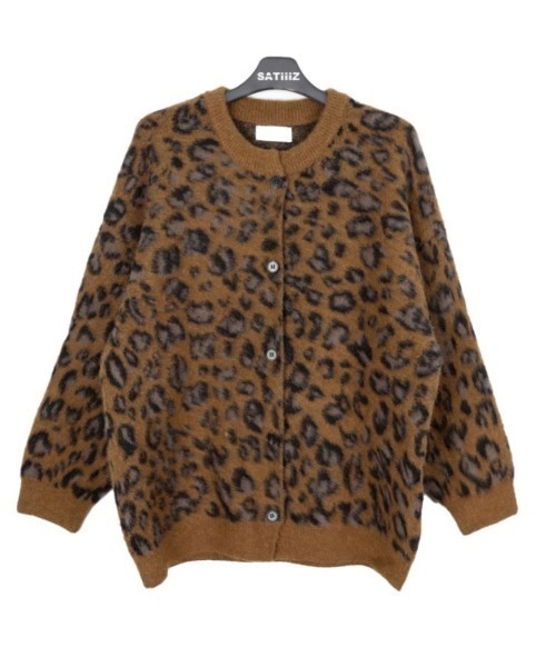 VIBGYOR(ヴィブジョー)の「【Korea Select】 ヒョウ柄カーディガン(CN)(カーディガン/ボレロ・レディース・グレー/ダークブラウン・FREE)」の6枚目の写真