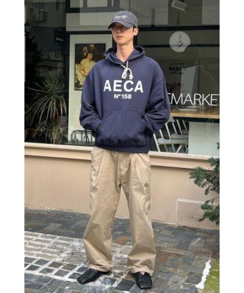 AECA(エイカ)の「BIG LOGO PULLOVER HOODIE-NAVY/WHITE(パーカー・レディース・その他・SMALL/LARGE/MEDIUM/X-LARGE)」の3枚目の写真