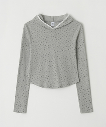 LACE HOODIE SLIM LONG SLEEVE GREY STAR