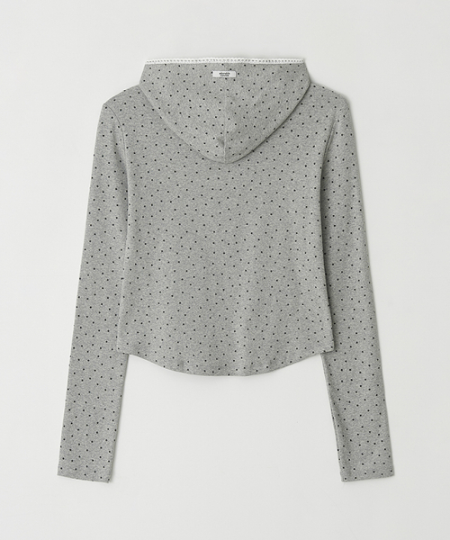 RONRON（ロンロン）の「LACE HOODIE SLIM LONG SLEEVE GREY STAR（パーカー・レディース・その他・FREE）」の2枚目の写真